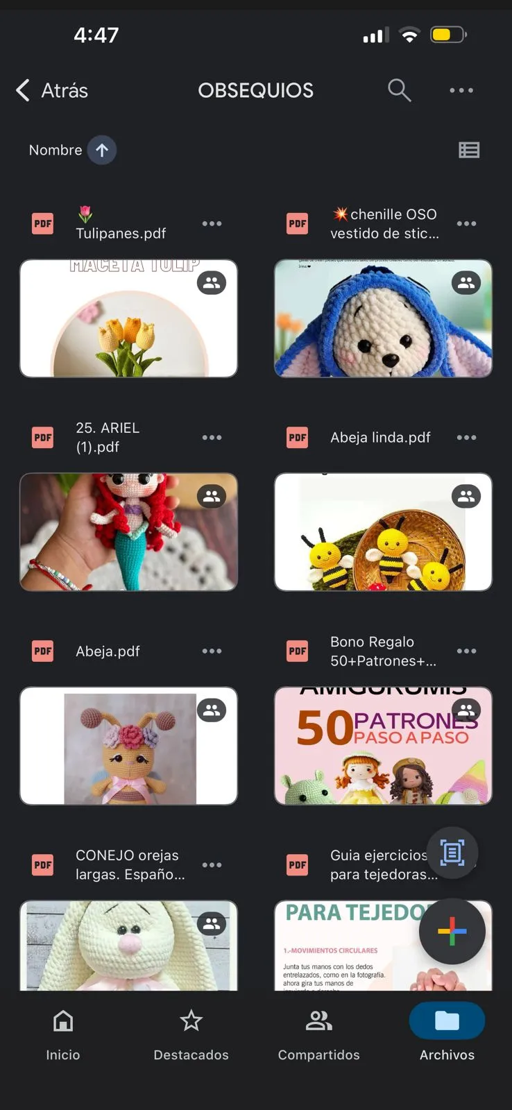 Entrega de Colección de más de 100 Patrones de Amigurumis en Chenille